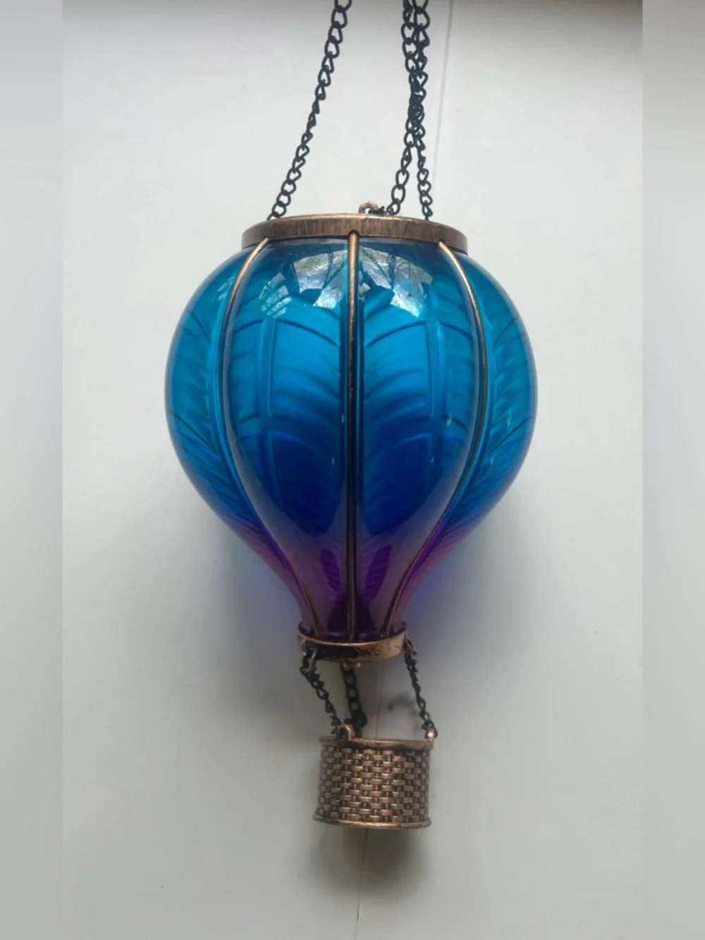 Hanging Hot Air Balloon plastic Lantern - Blue & Pink